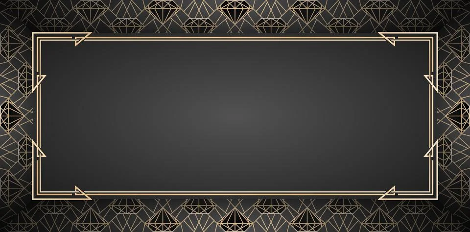 Frame Diamond Pattern gold Stock Illustration
