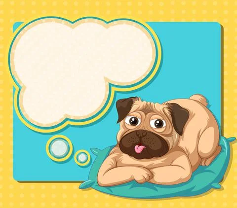 A frame with a dog with an empty callout Stock Illustration