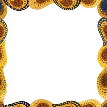 Frame doodle. Element template. Picture in yellow, white and brown colors. Vecto Stock Illustration