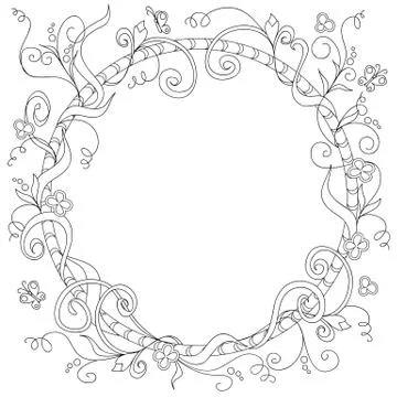 Frame with doodle elements Stock Illustration
