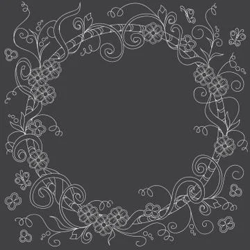 Frame with doodle elements Illustrazione stock
