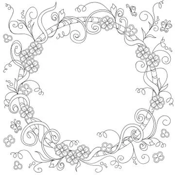 Frame with doodle elements Stock Illustration