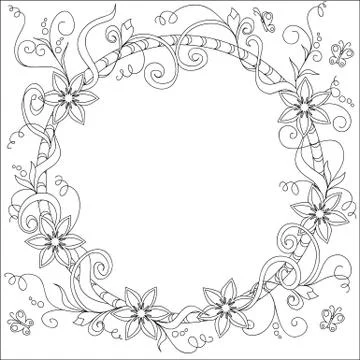Frame with doodle elements Stock Illustration
