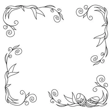 Frame doodle mandala Stock Illustration