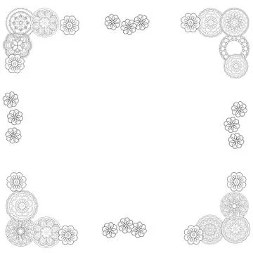 Frame doodle mandala Stock Illustration