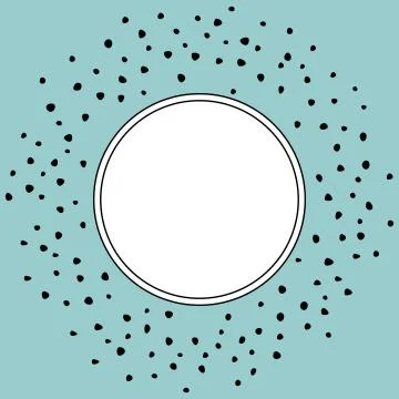 Frame with dots on mint green background Stock Illustration
