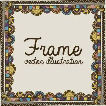 Frame drawing over beige  background vector illustration Stock Illustration