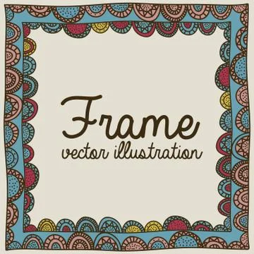 Frame drawing over beige  background vector illustration Stock Illustration