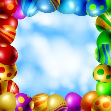 Frame of easter eggs Stock Illustration