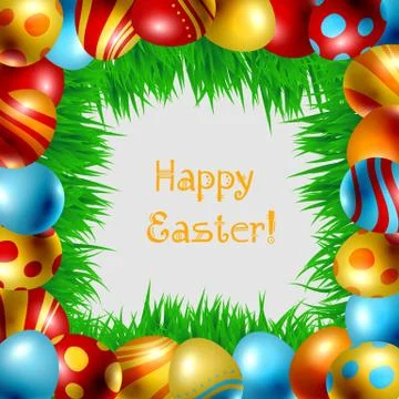 Frame of easter eggs Stock Illustration