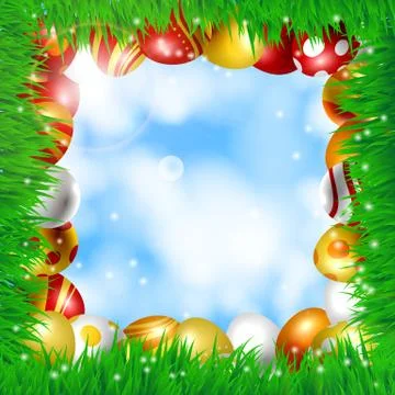 Frame of easter eggs Stock Illustration