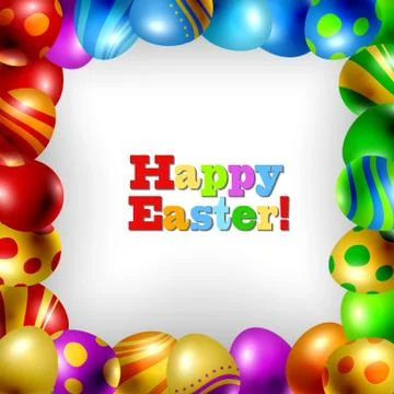 Frame of easter eggs Stock Illustration