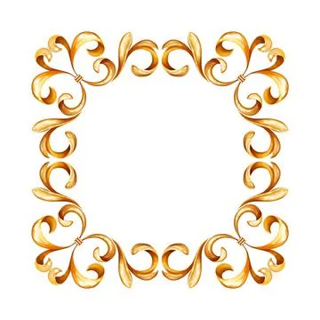 Frame in eastern style isolated on white background Stock Illustration