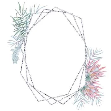 Frame with elements of Australian nature. Isolated on a white background. Stock Illustration