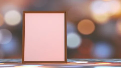 Frame with empty branding space on the table in beams of colored spotlights イラスト素材