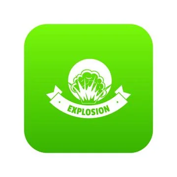 Frame explosion icon green vector Stock Illustration