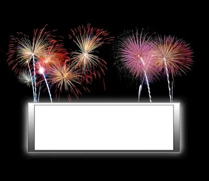Frame with fireworks. Stock Illustration