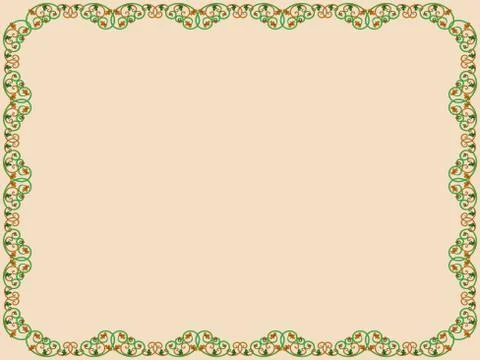 Frame with floral elements Stock Illustration