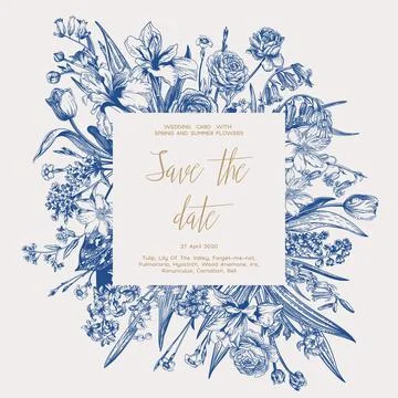 Frame with floral elements. Illustrazione stock