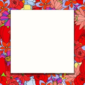 Frame of flowers Illustrazione stock