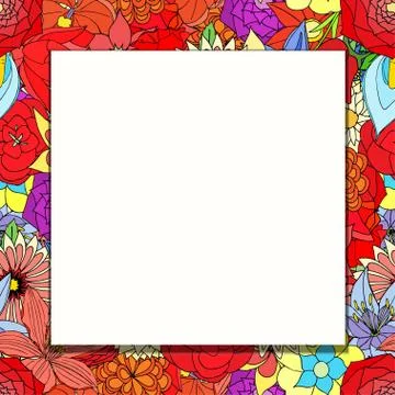Frame of flowers Stock Illustration