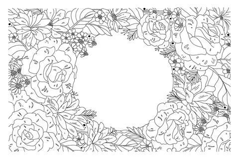 Frame with flowers Stock Illustration
