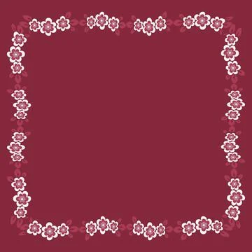 Frame of flowers on a square background stylized flowers and leaves - graphic Stock Illustration