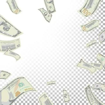 Frame From Flying Dollar Banknotes Vector Stock Illustration