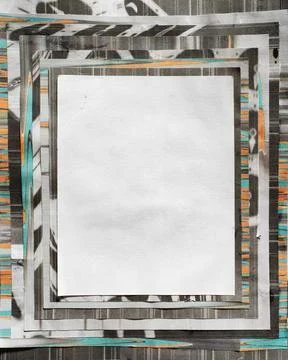 Frame in Frame Background Created from Multiple Layers of Abstract Photocopy Art Stock Illustration