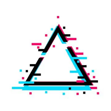 Frame of geometric shape with glitch effect. Modern trendy design elements. 스톡 일러스트