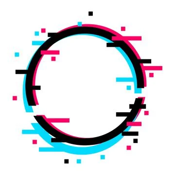 Frame of geometric shape with glitch effect. Modern trendy design elements.  Illustrazione stock