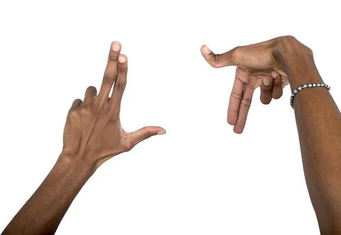 Frame gesture with hands forming rectangle shape, fingers creating camera Stock Photos