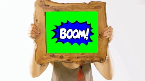 Frame girl Toon bang boom Stock Footage