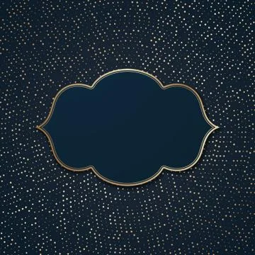 This is frame on a golden dots background Stock Illustration