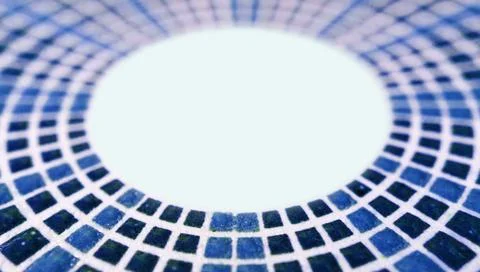 Frame of Gradient Blue Square Pattern with White Circle Copy Space Stock Photos