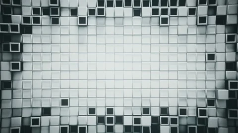Frame of gray 3D cubes loopable background with free space 4k UHD 3840x2160 動画素材 109074913