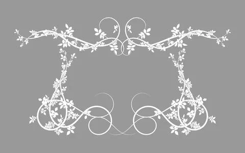 Frame on a gray background ivy hops weaving vector 스톡 일러스트