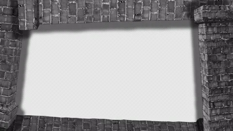 A frame with a gray brick chimney (Seamless Loop, with Alpha Channel) Stock Footage 332966915