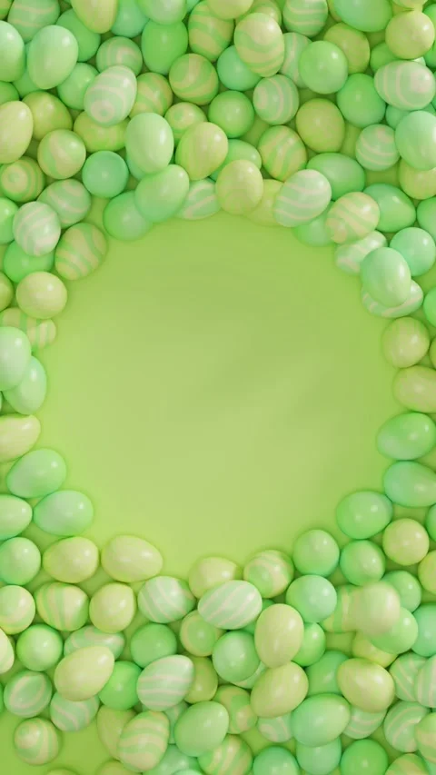 Frame of Green Easter eggs Stock Footage 304174781