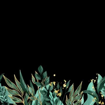 Frame with green leaves Stock Illustration