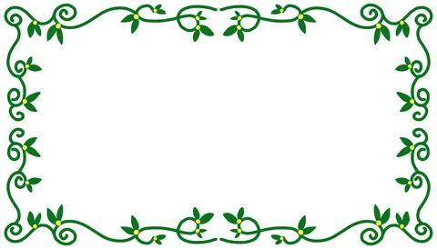 Frame with green vines theme. Suitable for photo frames, magazines, banners.. Stock Illustration