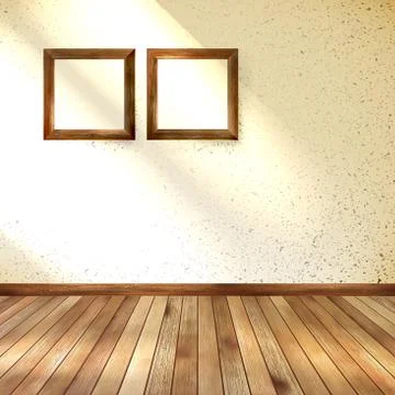 Frame hanging on wall interior template. EPS 10 Stock Illustration