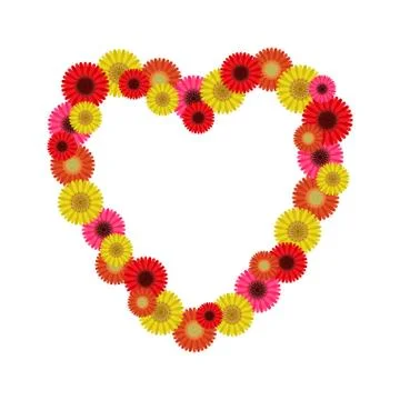 Frame heart of gerberas Stock Illustration