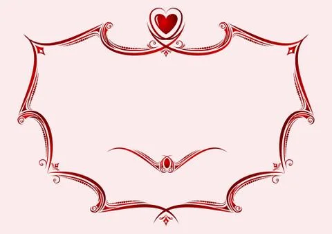 Frame with heart. Stock Illustration