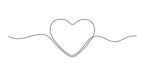 Frame heart, love continuous one line drawing illustration animated. Border free Stock Footage 294719010