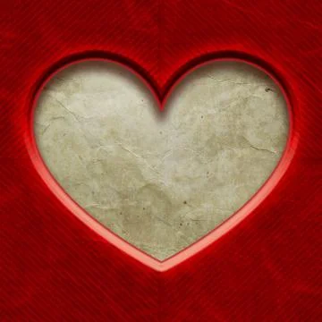 Frame in heart shape from red paper Stock Illustration
