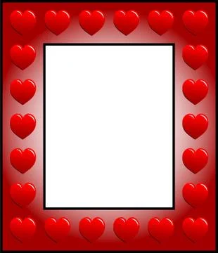 Frame with hearts Stock Illustration