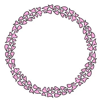 Frame with hearts Stock Illustration