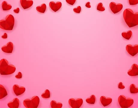 Frame of hearts. Vector template for a greeting card Stock-Illustration