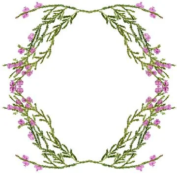 Frame with heather Stock Illustration